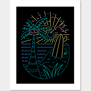 Beach Neon Posters and Art